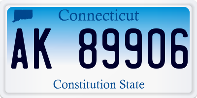 CT license plate AK89906