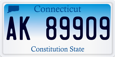 CT license plate AK89909