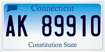 CT license plate AK89910