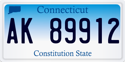 CT license plate AK89912