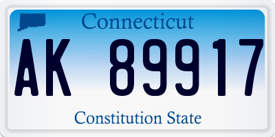 CT license plate AK89917