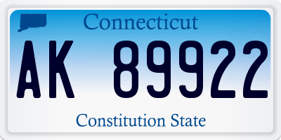 CT license plate AK89922
