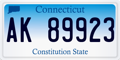 CT license plate AK89923