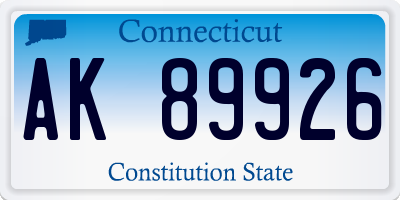 CT license plate AK89926