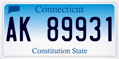 CT license plate AK89931