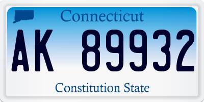 CT license plate AK89932