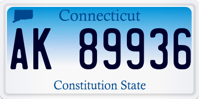 CT license plate AK89936