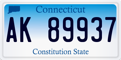 CT license plate AK89937