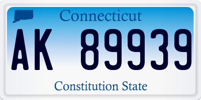 CT license plate AK89939