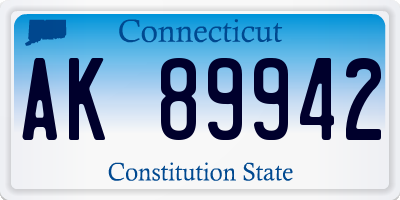CT license plate AK89942