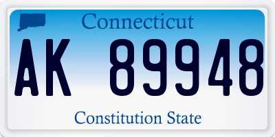 CT license plate AK89948
