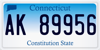 CT license plate AK89956