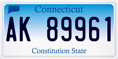 CT license plate AK89961