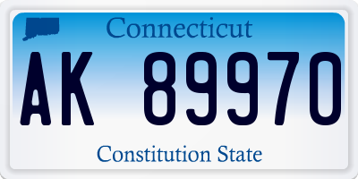 CT license plate AK89970