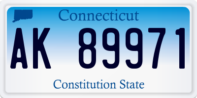 CT license plate AK89971