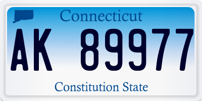 CT license plate AK89977