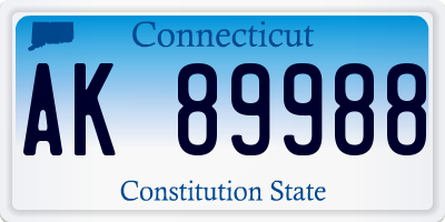 CT license plate AK89988