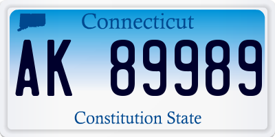 CT license plate AK89989