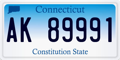 CT license plate AK89991