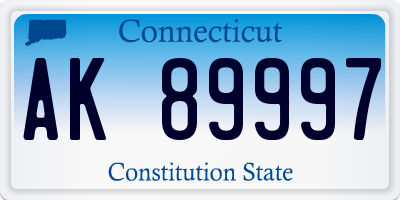 CT license plate AK89997