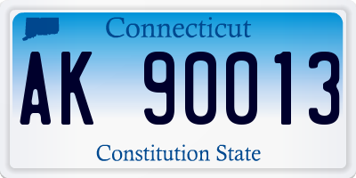 CT license plate AK90013