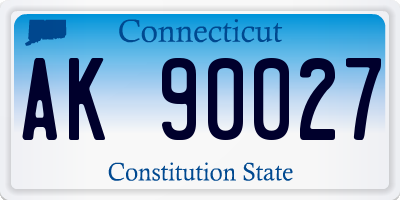 CT license plate AK90027