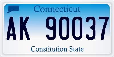 CT license plate AK90037