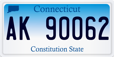 CT license plate AK90062