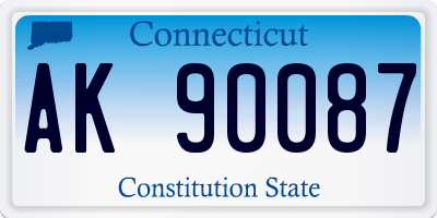CT license plate AK90087