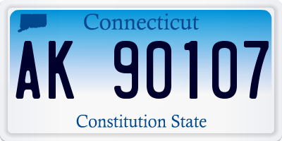 CT license plate AK90107