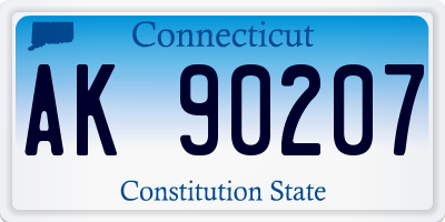 CT license plate AK90207