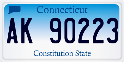 CT license plate AK90223
