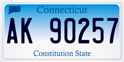 CT license plate AK90257