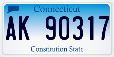 CT license plate AK90317