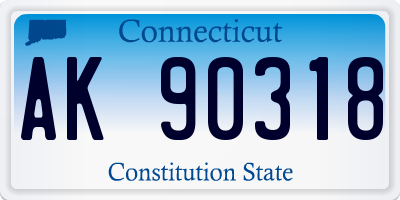 CT license plate AK90318