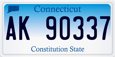 CT license plate AK90337