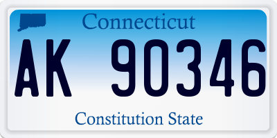 CT license plate AK90346
