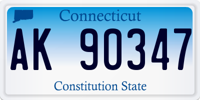 CT license plate AK90347