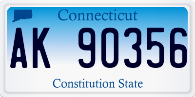 CT license plate AK90356