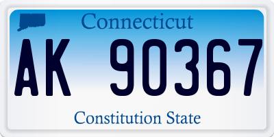 CT license plate AK90367