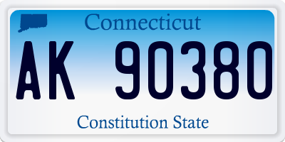 CT license plate AK90380