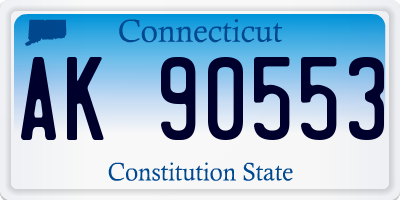 CT license plate AK90553
