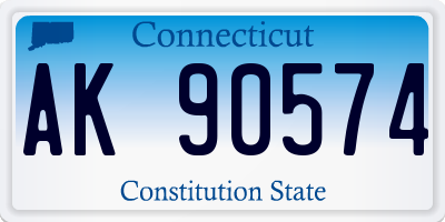 CT license plate AK90574
