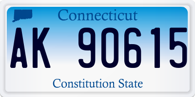 CT license plate AK90615
