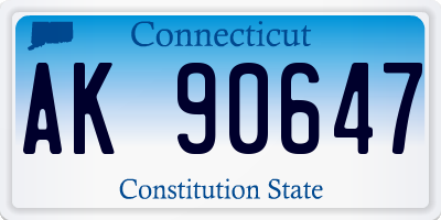 CT license plate AK90647