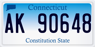 CT license plate AK90648
