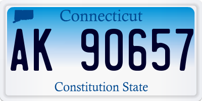 CT license plate AK90657