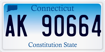 CT license plate AK90664