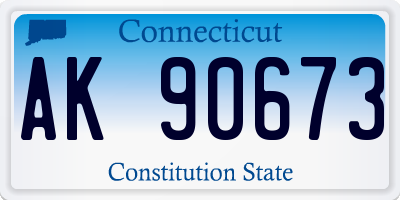 CT license plate AK90673