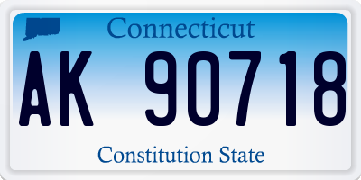 CT license plate AK90718